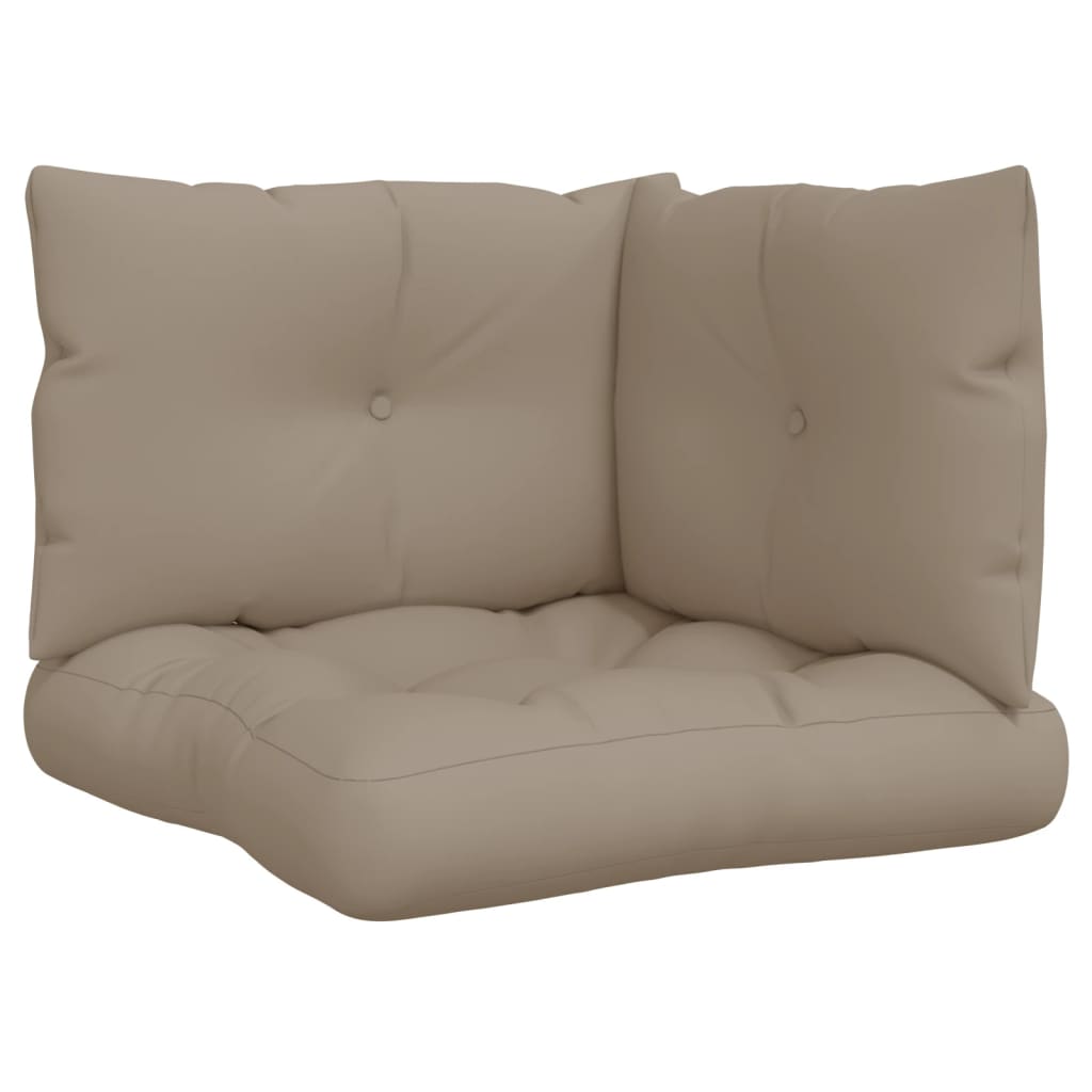 Vidaxl palletkussens 3 st stof taupe