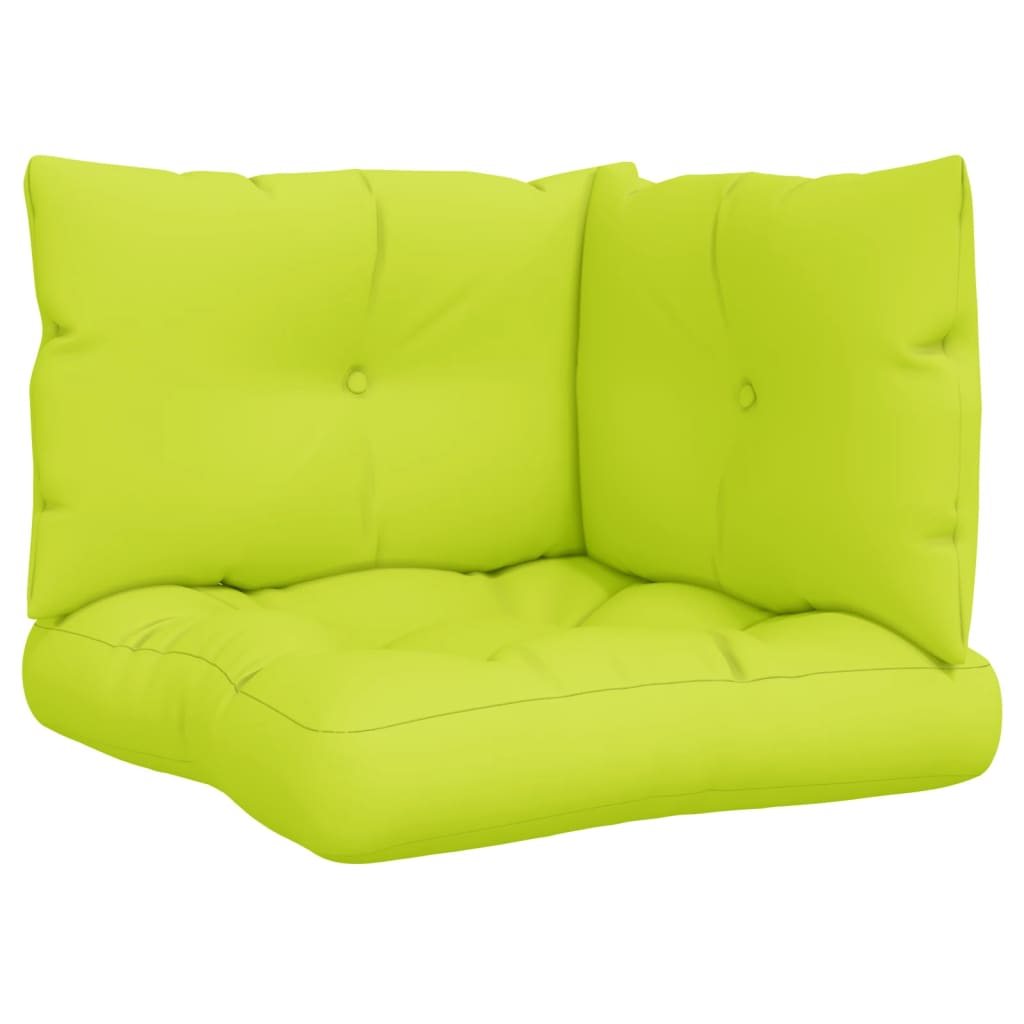 Coussins de palette vidaxl 3 st tissu vert clair