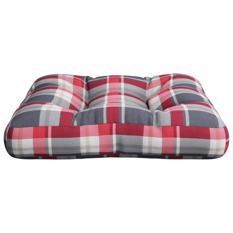 Vidaxl palletkussen 58x58x10 cm ruitpatroon stof rood