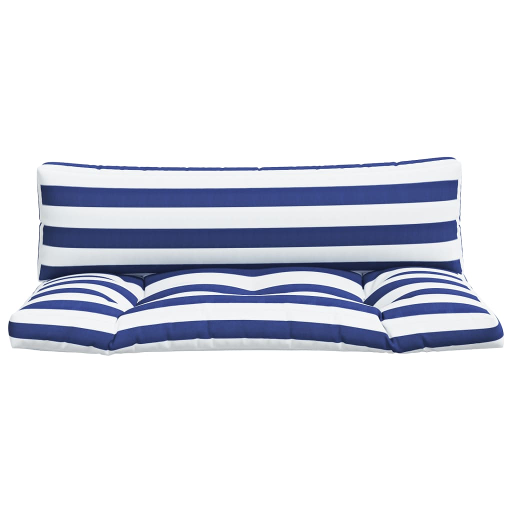 Vidaxl palletkussens 2 st gestreept oxford stof wit en blauw