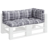 Vidaxl palletkussens 3 st ruitpatroon stof grijs
