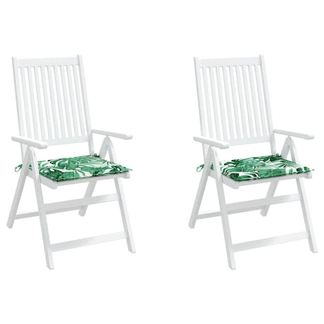 Vidaxl stoelkussens 2 st bladpatroon 40x40x3 cm stof