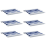 Vidaxl tuinstoelkussens 6 st gestreept 40x40x4 cm stof wit en blauw