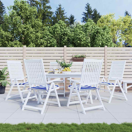 Vidaxl tuinstoelkussens 6 st gestreept 40x40x3 cm stof wit en blauw