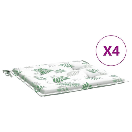 Vidaxl stoelkussens 4 st bladpatroon 40x40x3 cm stof