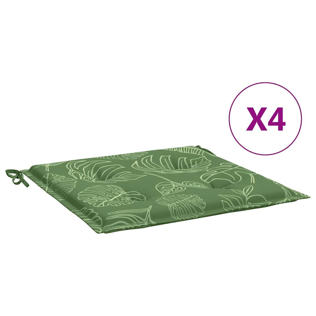 Vidaxl stoelkussens 4 st bladpatroon 40x40x4 cm stof