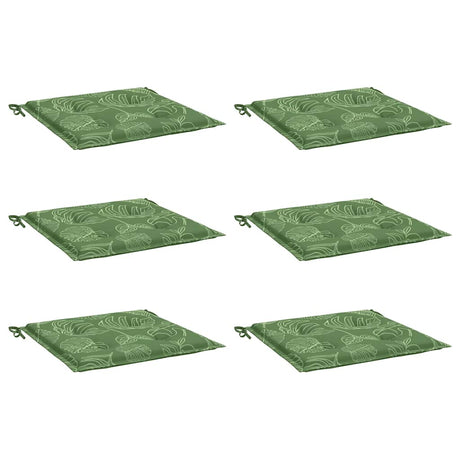 Vidaxl stoelkussens 6 st bladpatroon 40x40x4 cm stof