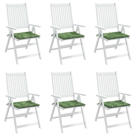 Vidaxl stoelkussens 6 st bladpatroon 40x40x3 cm stof
