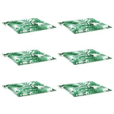Vidaxl stoelkussens 6 st bladpatroon 50x50x4 cm stof