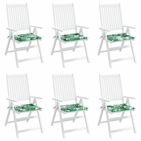 Vidaxl stoelkussens 6 st bladpatroon 50x50x3 cm stof