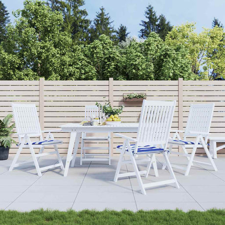 Vidaxl tuinstoelkussens 4 st gestreept 50x50x3 cm stof wit en blauw