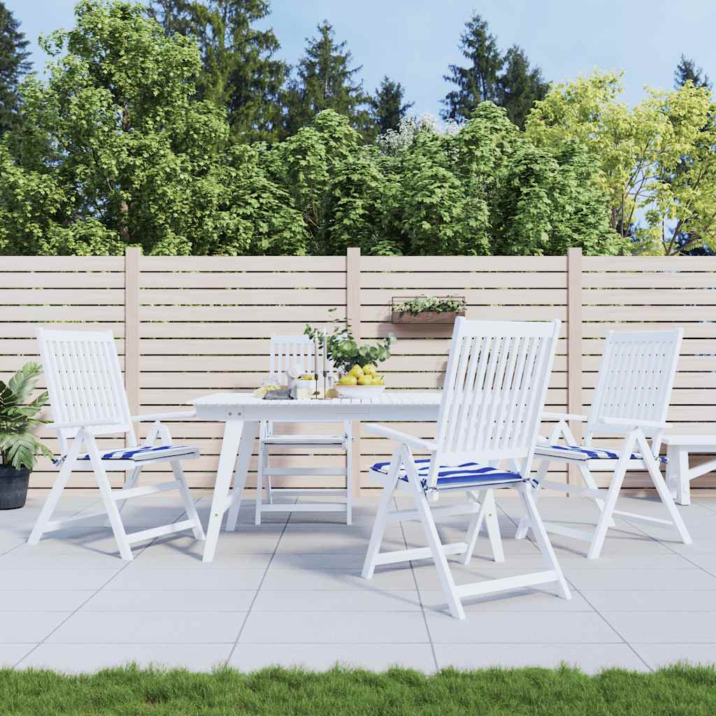 Vidaxl tuinstoelkussens 4 st gestreept 50x50x3 cm stof wit en blauw