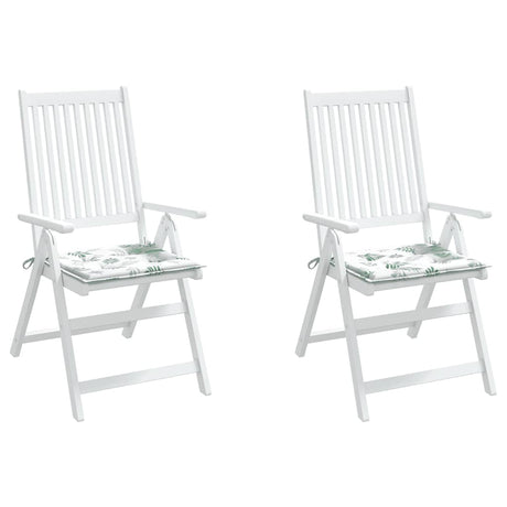Vidaxl stoelkussens 2 st bladpatroon 50x50x3 cm stof