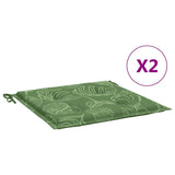 Vidaxl stoelkussens 2 st bladpatroon 50x50x4 cm stof