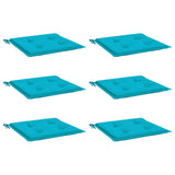 Vidaxl tuinstoelkussens 6 st 50x50x4 cm stof turquoise