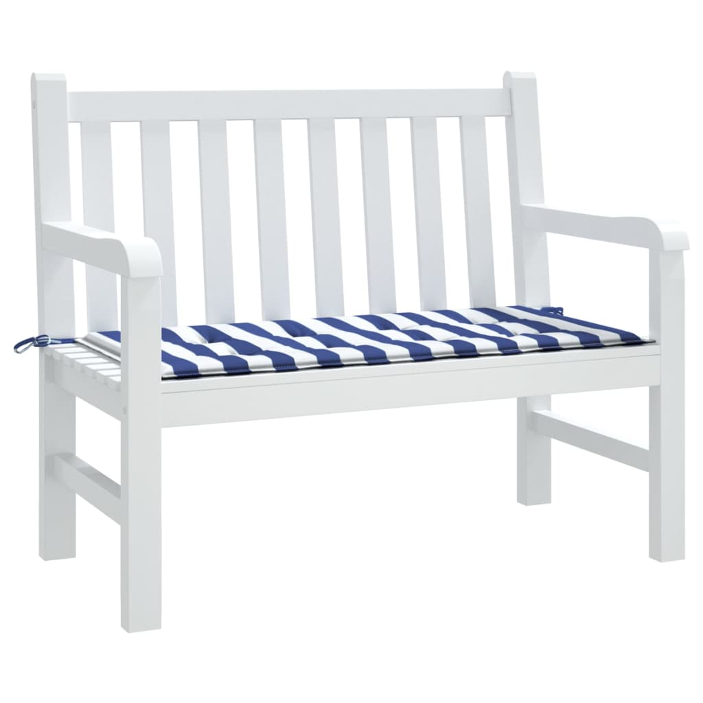 Vidaxl Garden Bench Poduszka w paski 120x50x3 cm Oxford Fabric White and Blue