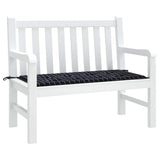 Vidaxl tuinbankkussen ruitpatroon 120x50x4 cm oxford stof zwart
