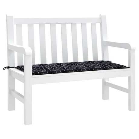 Vidaxl tuinbankkussen ruitpatroon 120x50x4 cm oxford stof zwart