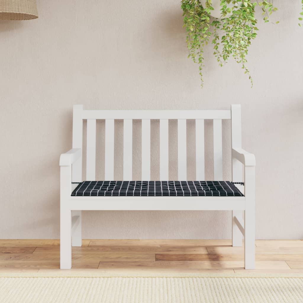 Vidaxl Garden Bench Cushion Checker Mönster 120x50x3 cm Oxford Tyg Black