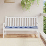 Vidaxl tuinbankkussen gestreept 150x50x4 cm oxford stof wit en blauw