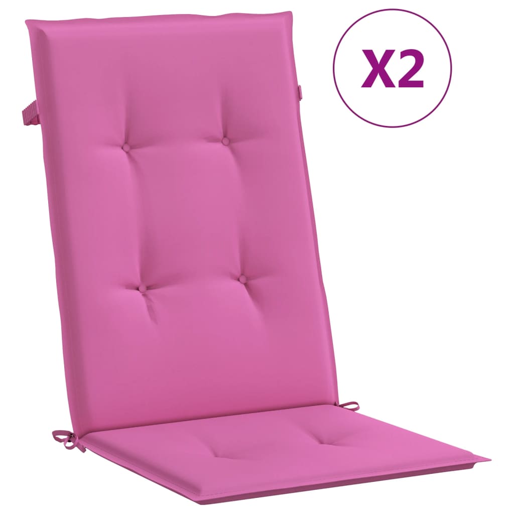 Vidaxl Garden Stol Puder Høj ryglæn 2 St 120x50x3 cm stof Pink