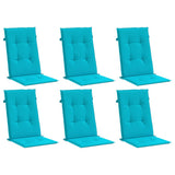 Vidaxl stoelkussens hoge rugleuning 6 st stof turquoise