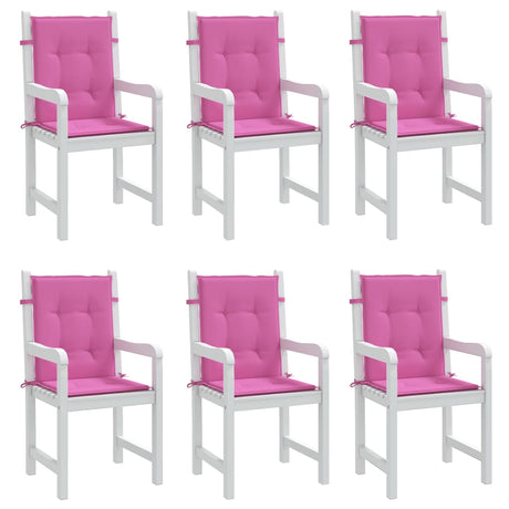 Vidaxl stoelkussens 6 st lage rug stof roze