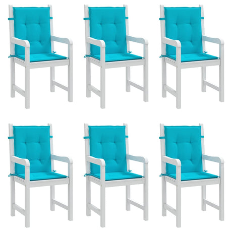 Vidaxl stoelkussens 6 st lage rug stof turquoise