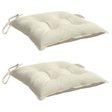 Vidaxl stoelkussens 2 st 40x40x7 cm stof crèmewit