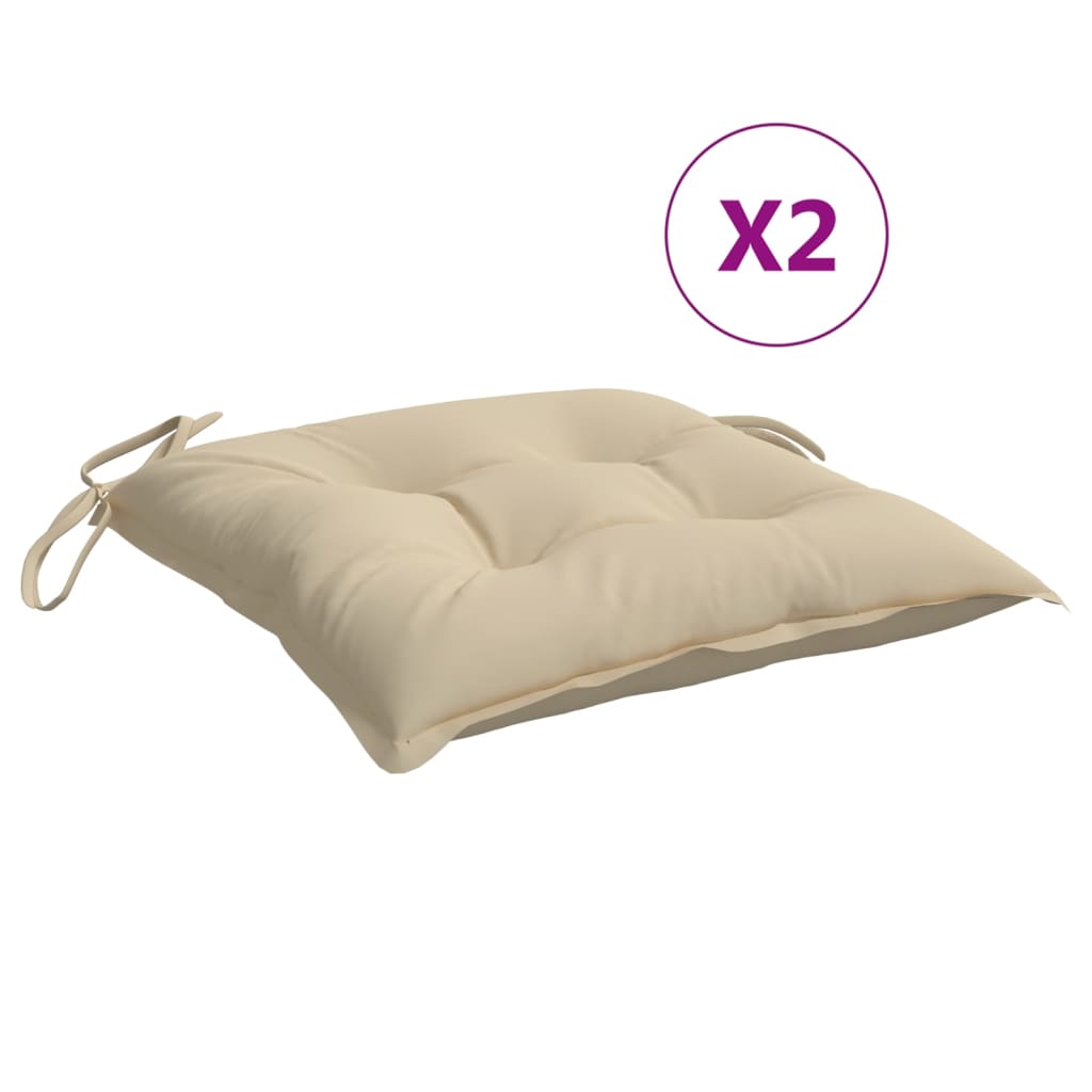 Vidaxl krzesło poduszki 2 szt. 40x40x7 cm Oxford Fabric Beige