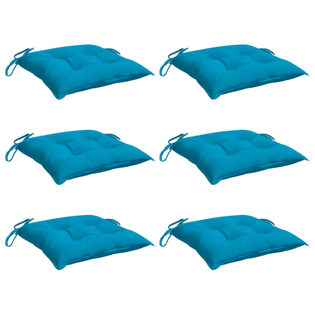 Coussins de chaise vidaxl 6 pcs 40x40x7 cm tissu oxford bleu clair