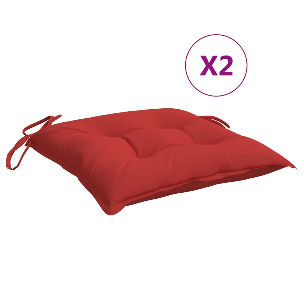 VIDAXL -Stuhlkissen 2 PCs 40x40x7 cm Oxford Stoff rot