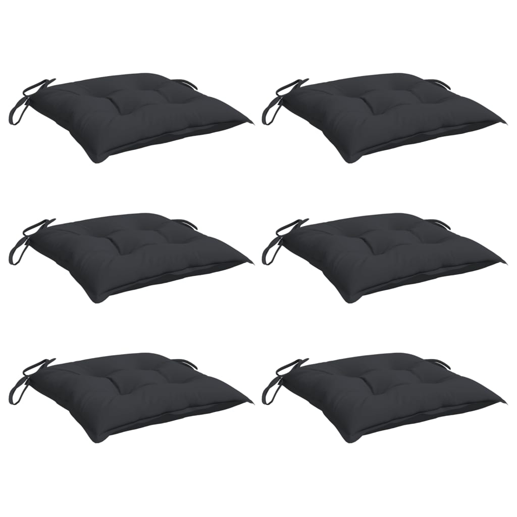 Vidaxl Chair cushions 6 pcs 40x40x7 cm Oxford fabric black