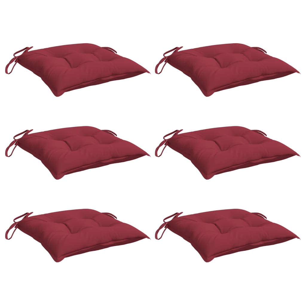 Blazine za stol Vidaxl 6 pcs 40x40x7 cm Oxford tkanina vino rdeča