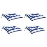 Vidaxl stoelkussens 4 st gestreept 40x40x7 cm stof wit en blauw