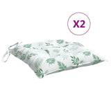 Vidaxl stoelkussens 2 st bladpatroon 40x40x7 cm stof