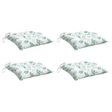 Vidaxl stoelkussens 4 st bladpatroon 40x40x7 cm stof
