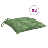 VidaXL chair cushions 2 pcs leaf pattern 40x40x7 cm fabric