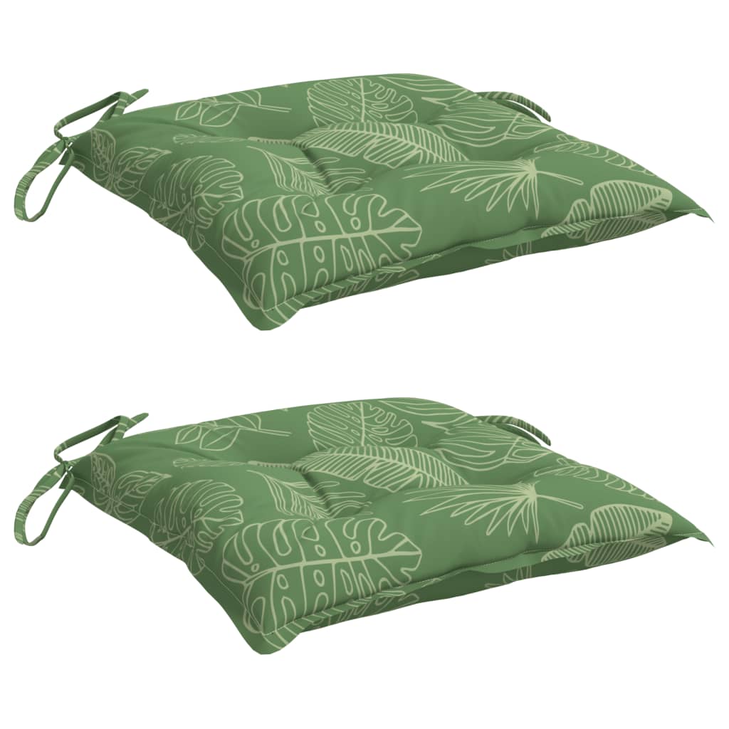 VidaXL chair cushions 2 pcs leaf pattern 40x40x7 cm fabric