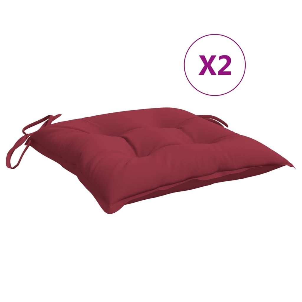 BIDAXL PALLET CUDIONS 2 ST 50X50X7 CM Oxford Fabric Wine Red