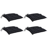Vidaxl stoelkussens 4 st 50x50x7 cm stof ruitpatroon zwart