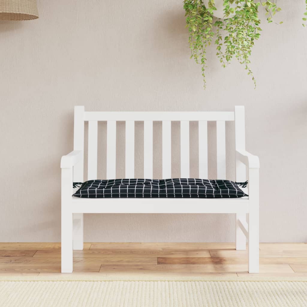 Vidaxl Garden Bench Pushion 180x50x7 cm Oxford Fabric Diamond Pattern Black