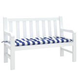 VIDAXL Garden Bench Black Striped 120x50x7 cm tkanina bela in modra