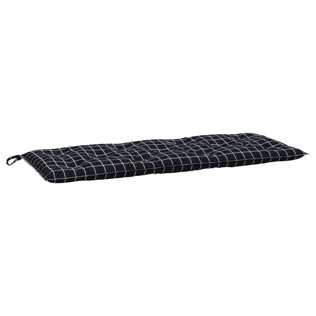 VidaXL Garden bench cushion checker pattern 120x50x7 cm fabric black