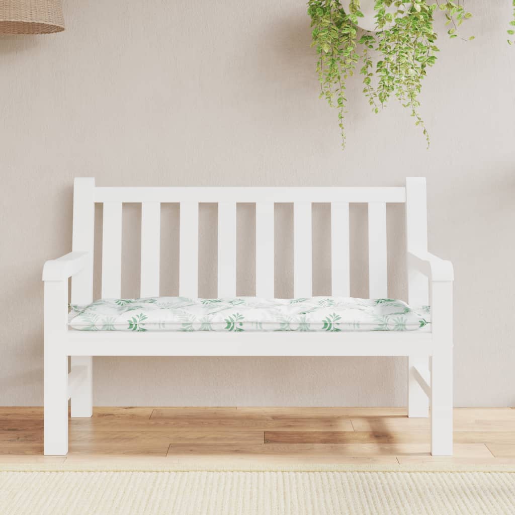 Vidaxl Garden Bench Cushion Leaf Pattern 120x50x7 cm stoff