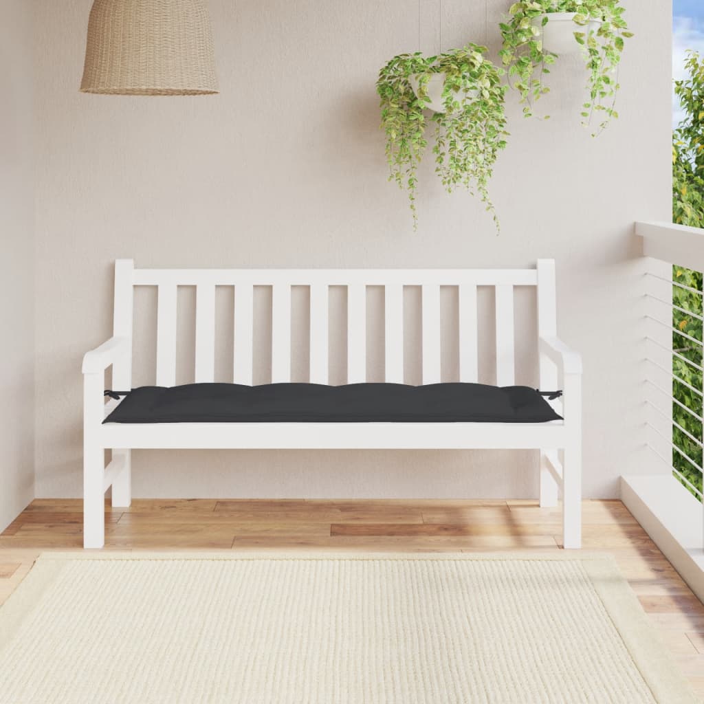 Vidaxl Garden Bench Cushion 150x50x7 cm Oxford tyg svart