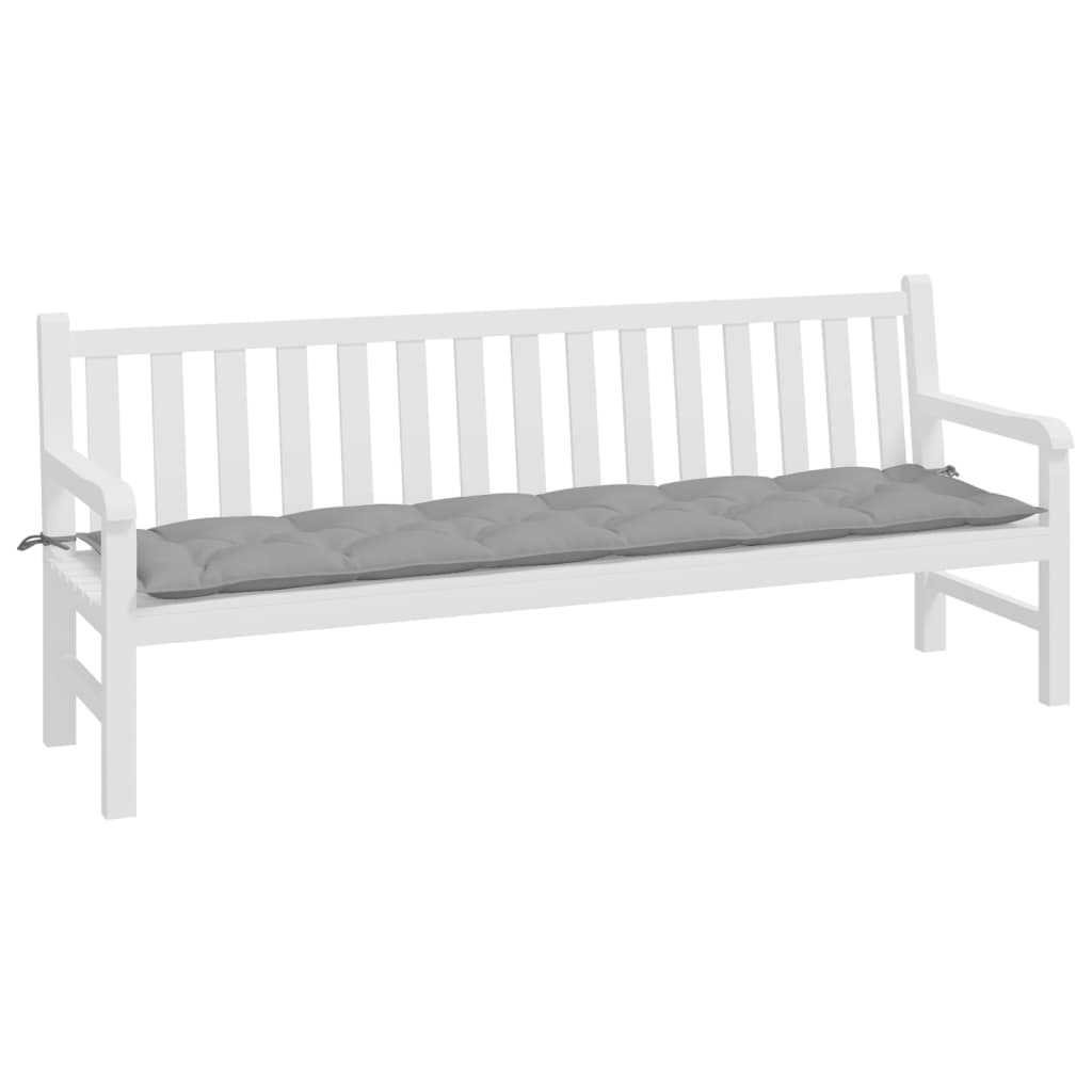 Vidaxl Garden Bench Cushion 200x50x7 cm Oxford stoff grå