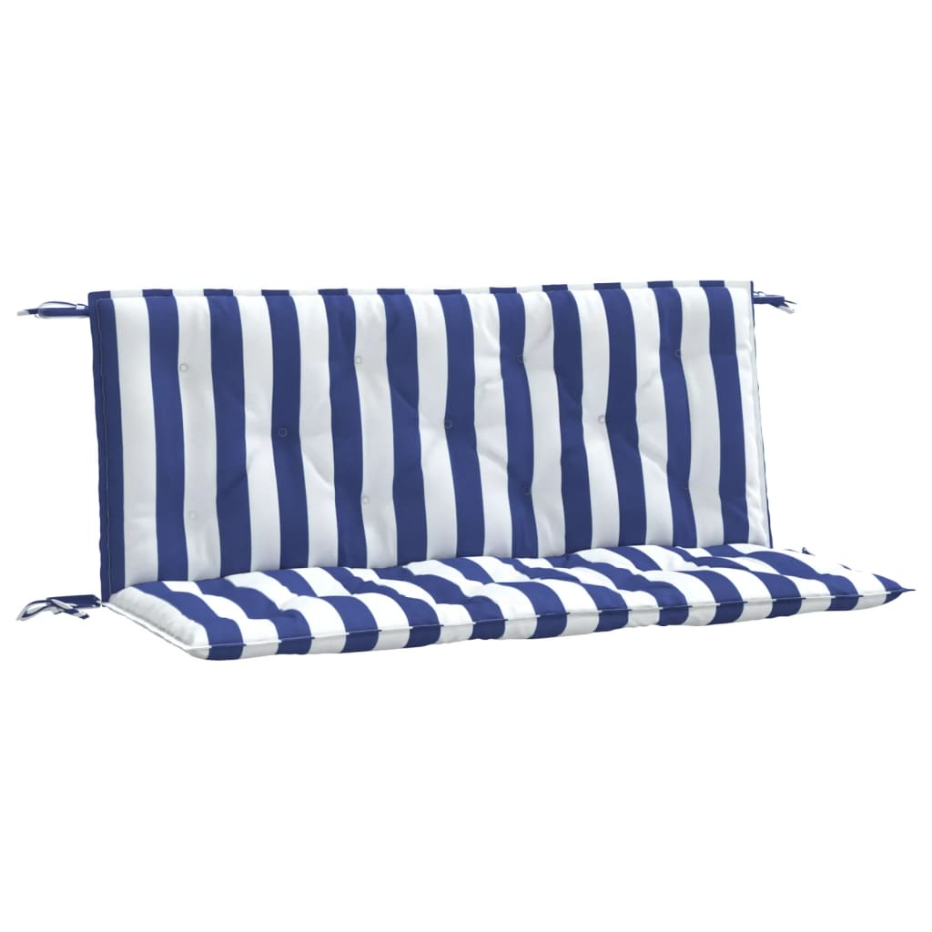 Vidaxl Garden Bench Cushions 2 St Striped 120x50x7 CM tela blanca y azul