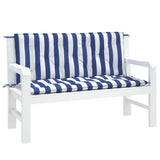 Vidaxl Garden Bench Cushions 2 St Striped 120x50x7 CM tela blanca y azul