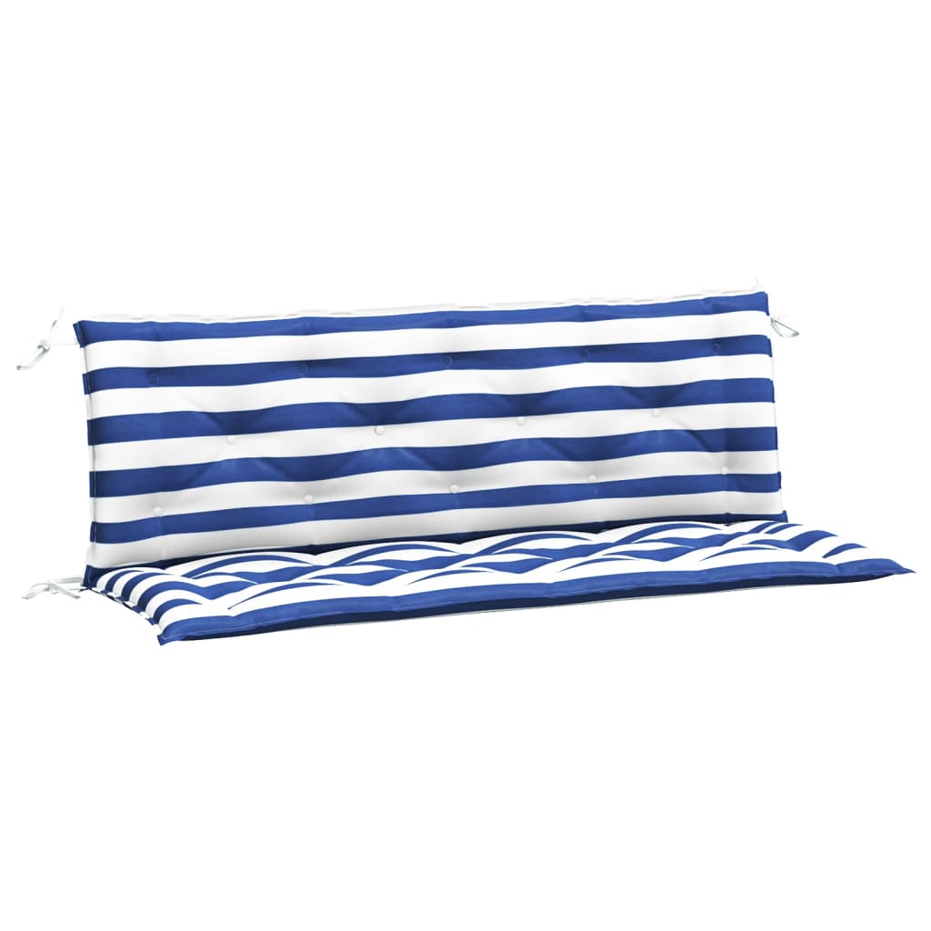 VIDAXL Garden Bench blazine 2 St Striped 150x50x7 cm tkanina bela in modra